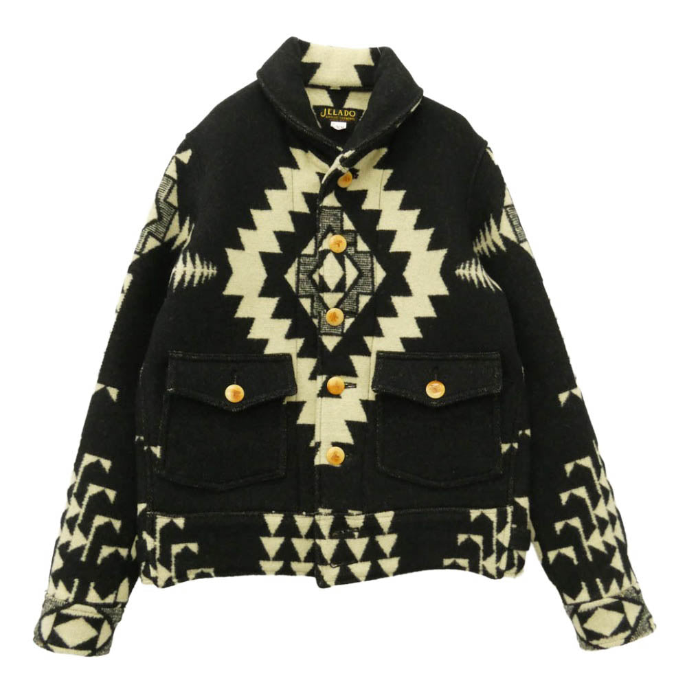 JELADO ジェラード Basic Collection Blackhills ベーシック コレクション ブラックヒルズ ネイティブ ブランケット コサック ウール ジャケット ブラック系 オフホワイト系 XS【中古】