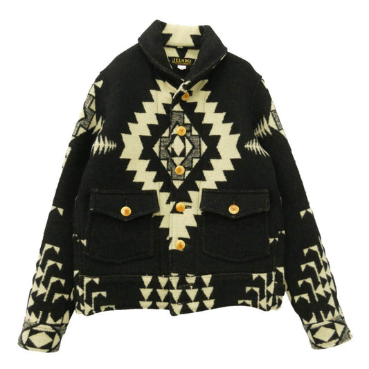 JELADO ジェラード Basic Collection Blackhills ベーシック コレクション ブラックヒルズ ネイティブ ブランケット コサック ウール ジャケット ブラック系 オフホワイト系 XS【中古】
