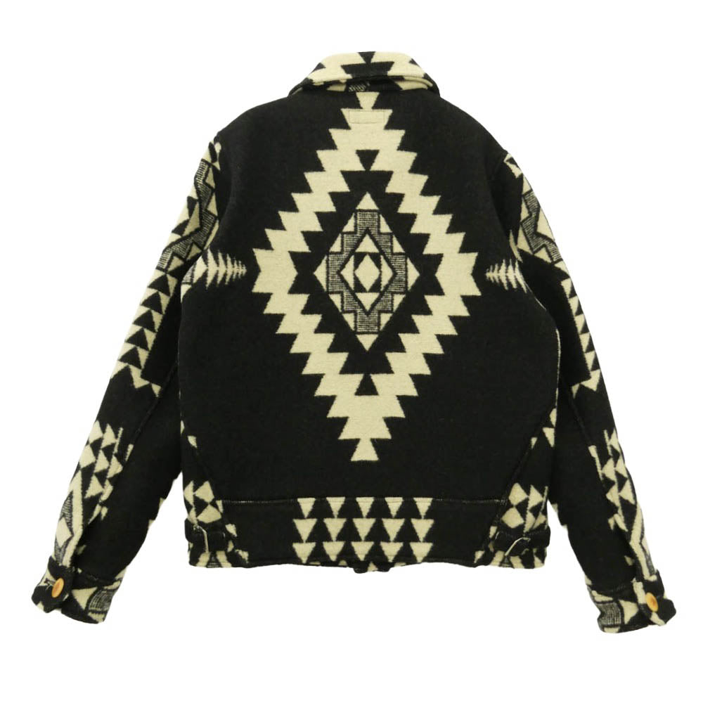 JELADO ジェラード Basic Collection Blackhills ベーシック コレクション ブラックヒルズ ネイティブ ブランケット コサック ウール ジャケット ブラック系 オフホワイト系 XS【中古】