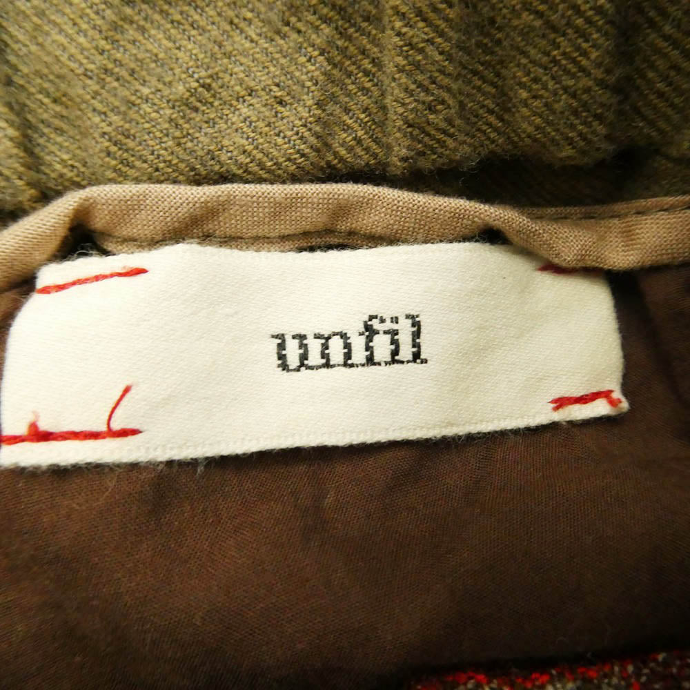 アンフィル ONFL-UW130 コットン ウール チェックパンツ イージー パンツ 日本製 ブラウン系 レッド系 1【中古】