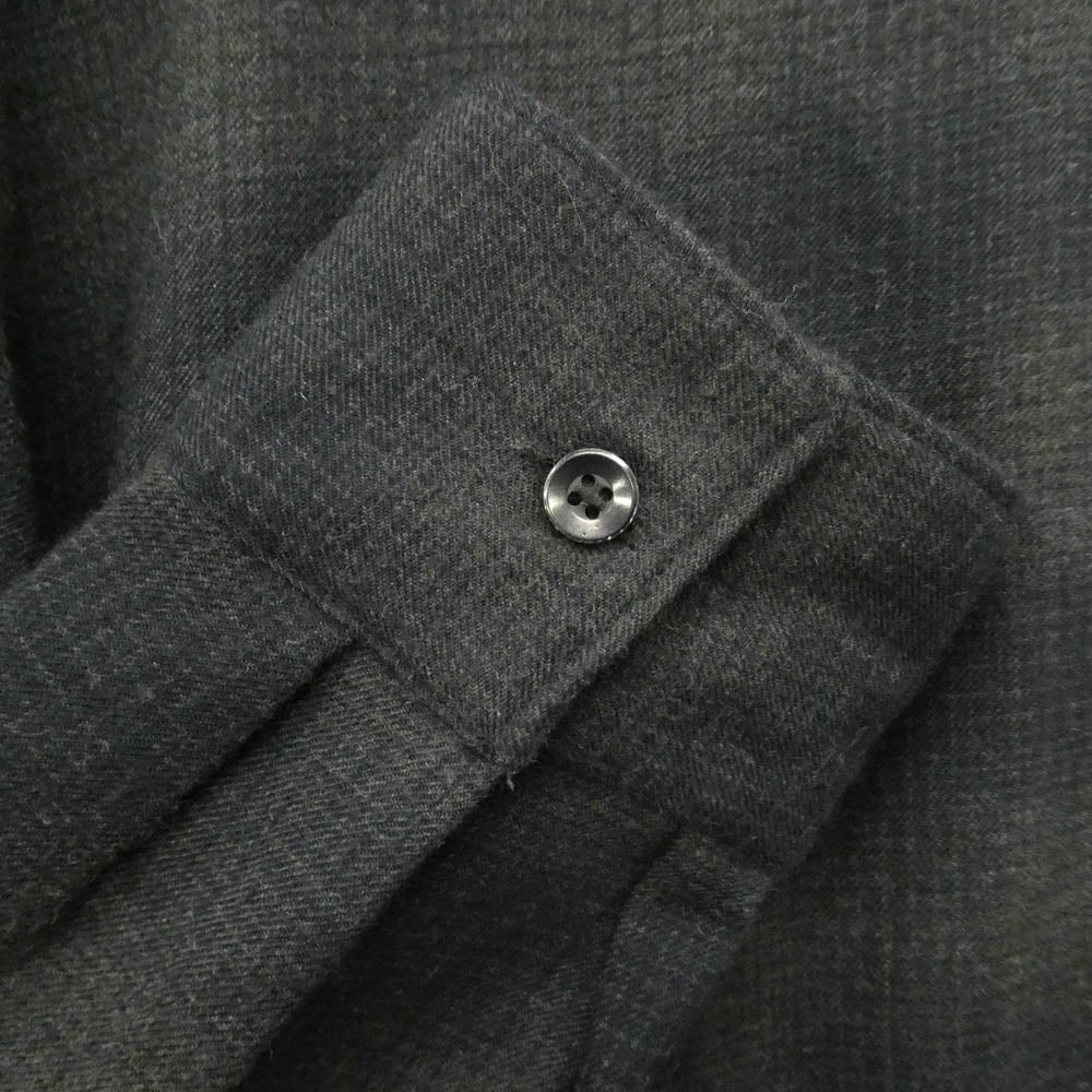 COMOLI コモリ 22AW W03-02018 Wool Check Open Collar Shirt ウールチェック オープンカラーシャツ 開襟 長袖シャツ ブラック系 3【中古】