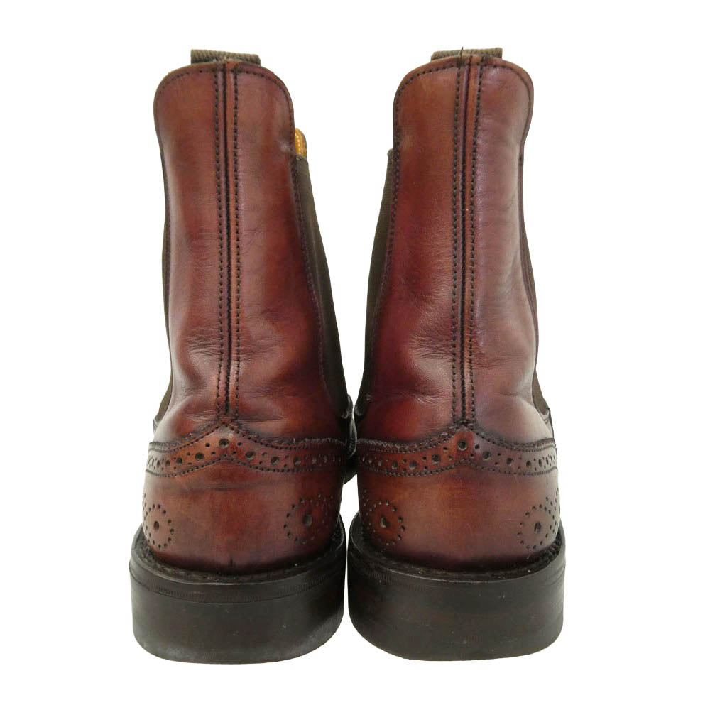 Tricker's トリッカーズ Paul Smith ポール・スミス M7223 Paul Smith 別注 ポールスミス ウィングチップ サイドゴア レザー ブーツ ワインレッド系 ダークブラウン系 7.5【中古】