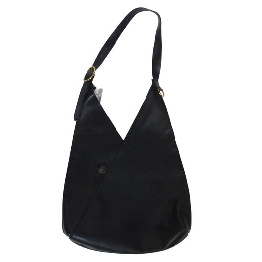 ポストプロダクション Hobo Bag Horse Wax ホーボーバッグ ホース ワックス レザー ショルダーバッグ ブラック系【中古】