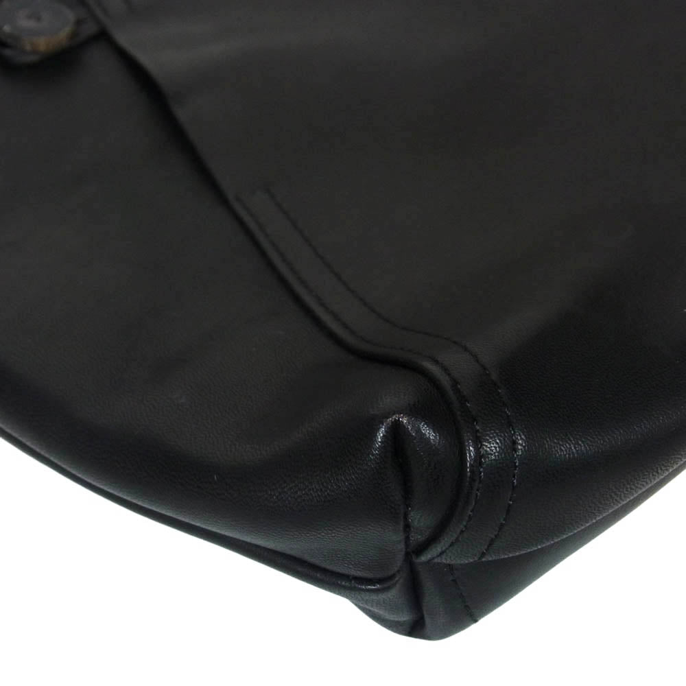 ポストプロダクション Hobo Bag Horse Wax ホーボーバッグ ホース ワックス レザー ショルダーバッグ ブラック系【中古】
