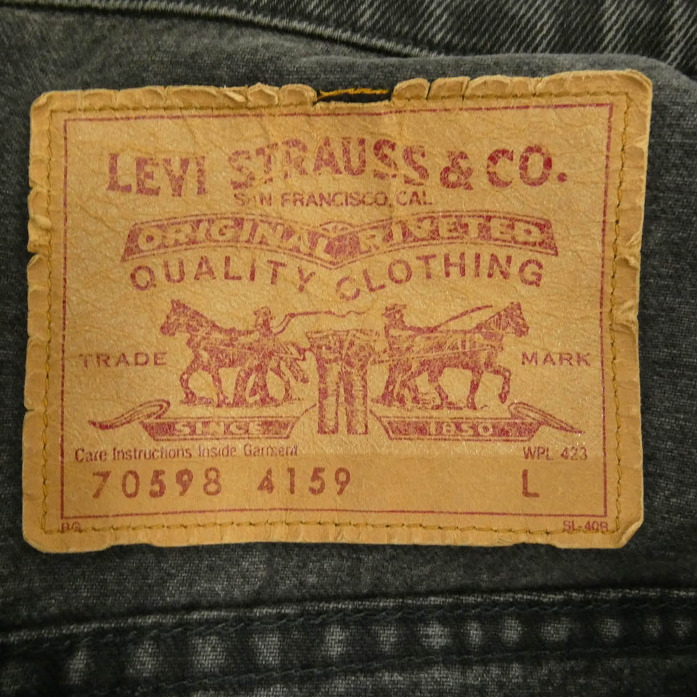 Levi's リーバイス オリジナル 90s 70598 ブラックデニム ジャケット ブラック系 L【中古】