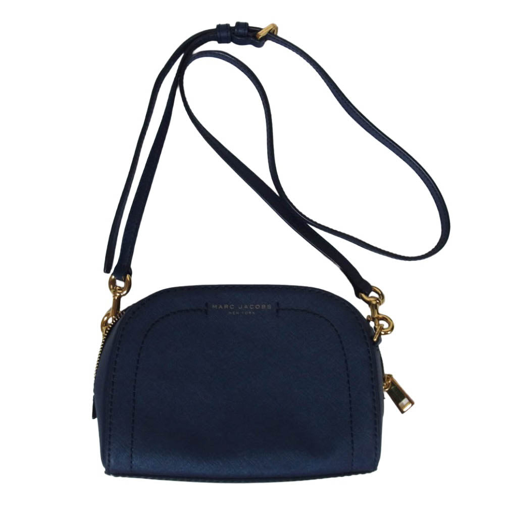 MARC JACOBS マークジェイコブス M0011341 PLAYBACK プレイバック レザー ショルダーバッグ ネイビー系【中古】