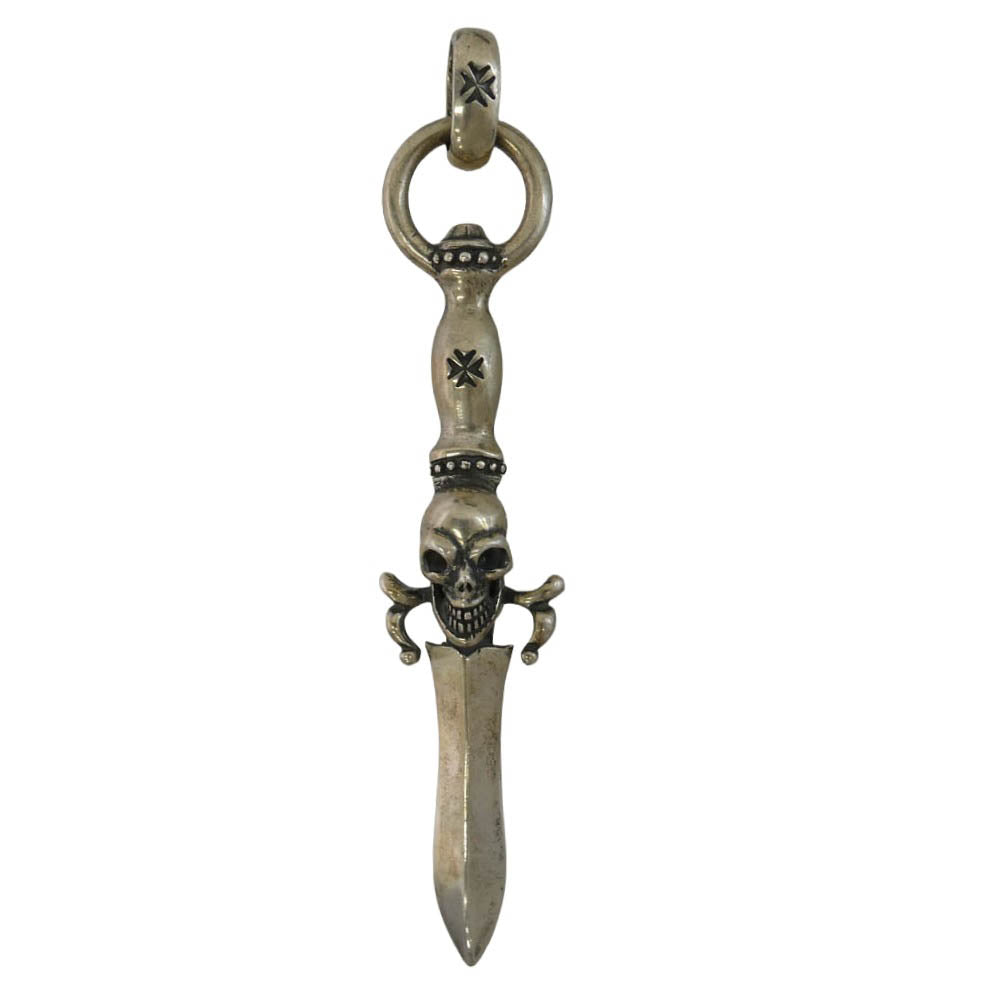 GABOR ガボール ガボラトリー マリア ギャランティ付属 DAGGER WITH SKULL W/H.W.O スカルダガー バターナイフ ペンダントトップ シルバー系【中古】