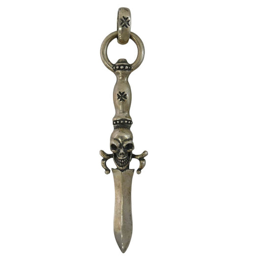 GABOR ガボール ガボラトリー マリア ギャランティ付属 DAGGER WITH SKULL W/H.W.O スカルダガー バターナイフ ペンダントトップ シルバー系【中古】