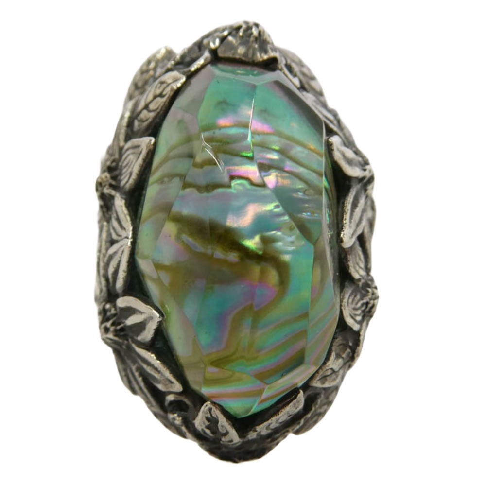 LYLY ERLANDSSON リリーエルランドソン the WINTER Shell plate Ring ザ ウィンター シェル プレート リング シルバー系 グリーン系 16.5号【中古】