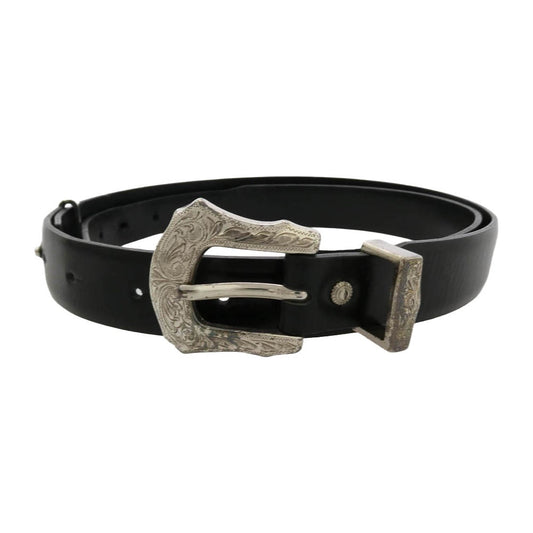 TOGA トーガ VIRILIS Metal buckle belt ヴィリリース メタル バックル レザー ベルト ブラック系【中古】