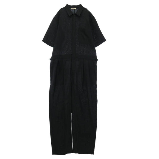 AURALEE オーラリー A20ST03CL WOOL CUPRA LINEN CLOTH JUMPSUIT ジャンプスーツ オールインワン ブラック系 4【中古】