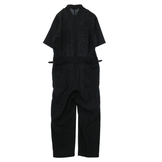 AURALEE オーラリー A20ST03CL WOOL CUPRA LINEN CLOTH JUMPSUIT ジャンプスーツ オールインワン ブラック系 4【中古】