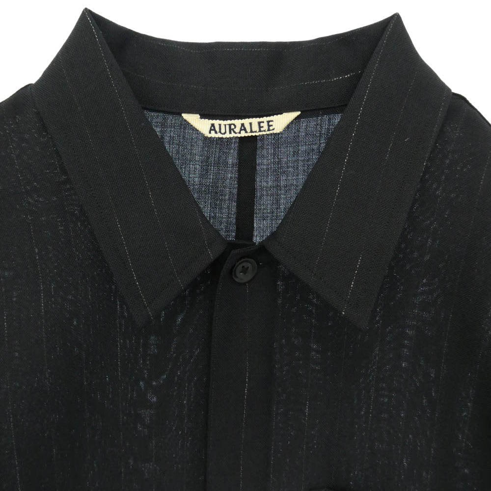 AURALEE オーラリー A20ST03CL WOOL CUPRA LINEN CLOTH JUMPSUIT ジャンプスーツ オールインワン ブラック系 4【中古】
