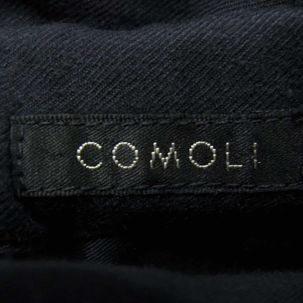 COMOLI コモリ 21AW U03-03003 ウールフラノ ドローストリング パンツ ブラック系 1【中古】