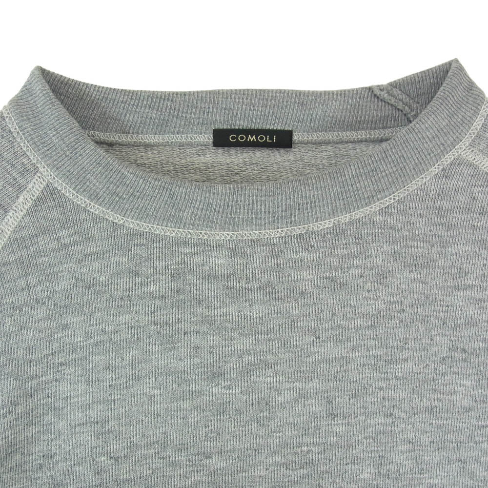COMOLI コモリ 26SS D01-05045 グレー裏毛 クルーネック スウェット トレーナー グレー系 3【美品】【中古】