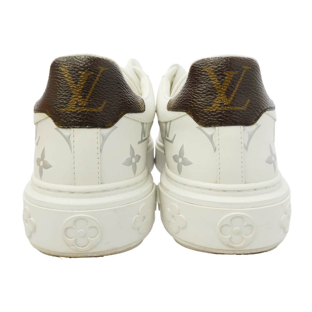 LOUIS VUITTON ルイ・ヴィトン MS0281 タイムアウトライン モノグラム レザー スニーカー ホワイト系 シルバー系 36.5【中古】
