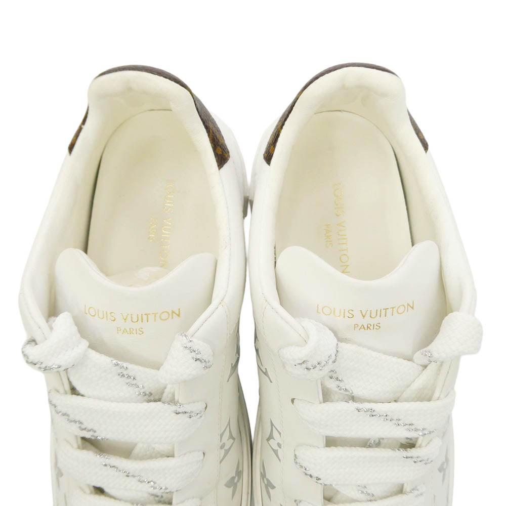 LOUIS VUITTON ルイ・ヴィトン MS0281 タイムアウトライン モノグラム レザー スニーカー ホワイト系 シルバー系 36.5【中古】