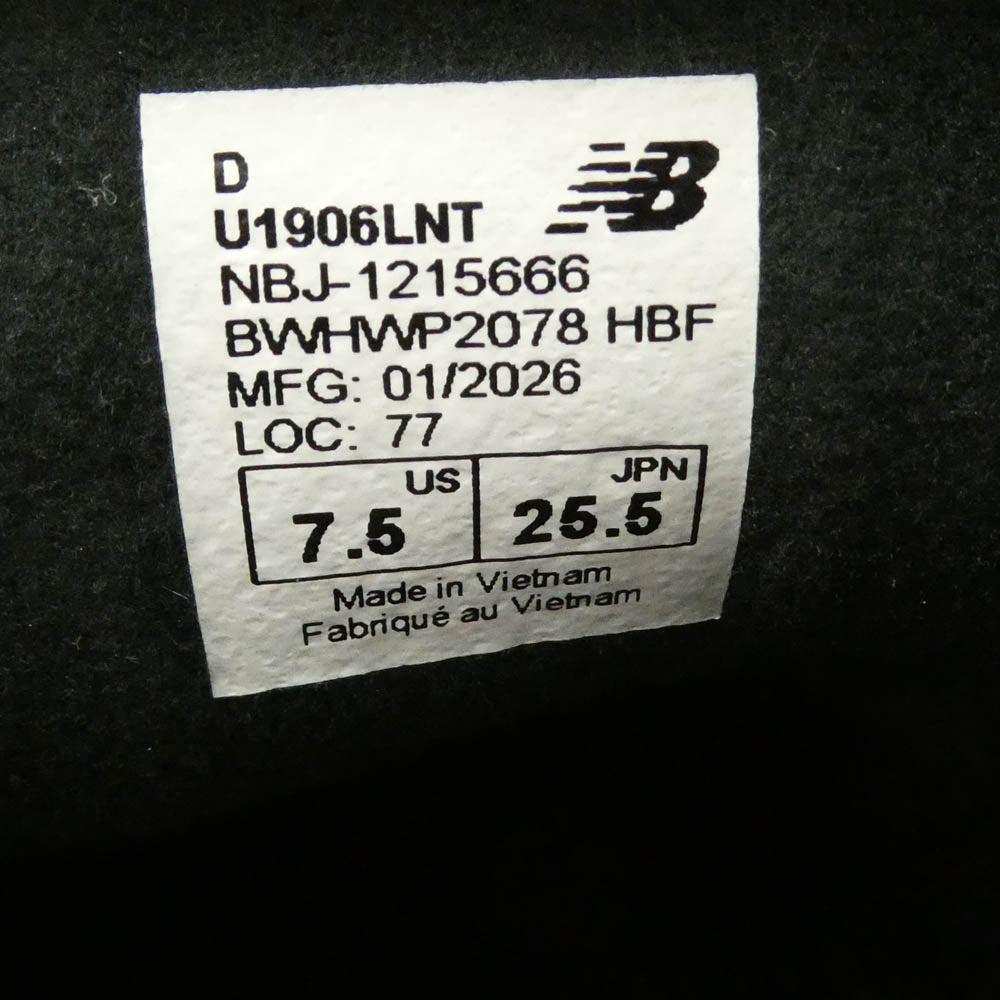 NEW BALANCE ニューバランス U1906LNT 1906 ローファータイプ スニーカー ブラック系 25.5cm【美品】【中古】