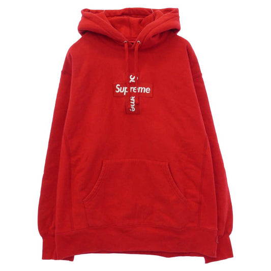 Supreme シュプリーム 20AW Cross Box Logo Hooded Sweatshirt クロス ボックスロゴ フーデッド スウェットシャツ パーカー レッド系 M【中古】
