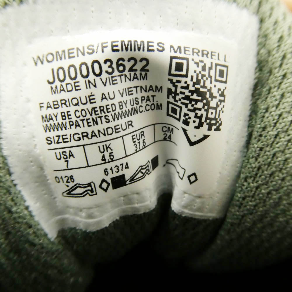 MERRELL メレル J00003622 MOAB SPEED 2 GORE-TEX モアブ スピード 2 ゴアテックス ローカット スニーカー ライトグリーン系 グレー系 24cm【美品】【中古】