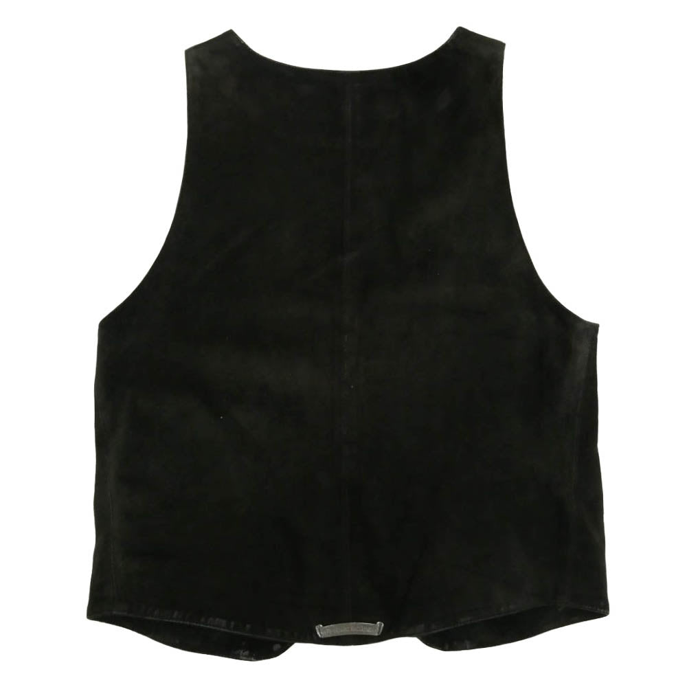 CHROME HEARTS クロムハーツ（原本無） CLASSIC 2B SUD クラシック 2B クロスボールボタン スエード レザー ベスト ブラック系 S【中古】