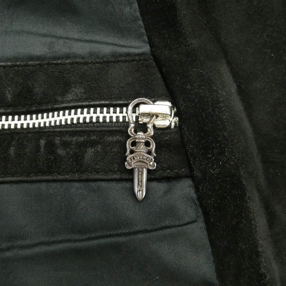 CHROME HEARTS クロムハーツ（原本無） CLASSIC 2B SUD クラシック 2B クロスボールボタン スエード レザー ベスト ブラック系 S【中古】