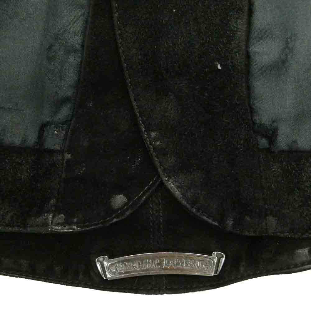 CHROME HEARTS クロムハーツ（原本無） CLASSIC 2B SUD クラシック 2B クロスボールボタン スエード レザー ベスト ブラック系 S【中古】
