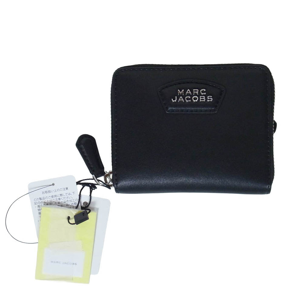 MARC BY MARC JACOBS マークバイマークジェイコブス THE SLIM COMPACT ROUND ZIPPER WALLET ザ エブリデイ スリム コンパクト ラウンドファスナー レザーウォレット 財布 ブラック系【新古品】【未使用】【中古】