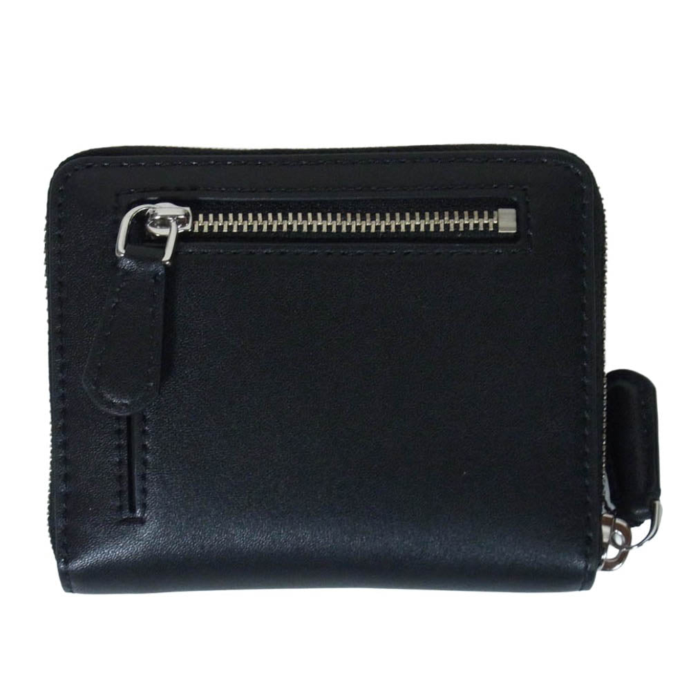MARC BY MARC JACOBS マークバイマークジェイコブス THE SLIM COMPACT ROUND ZIPPER WALLET ザ エブリデイ スリム コンパクト ラウンドファスナー レザーウォレット 財布 ブラック系【新古品】【未使用】【中古】