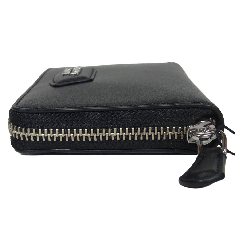 MARC BY MARC JACOBS マークバイマークジェイコブス THE SLIM COMPACT ROUND ZIPPER WALLET ザ エブリデイ スリム コンパクト ラウンドファスナー レザーウォレット 財布 ブラック系【新古品】【未使用】【中古】
