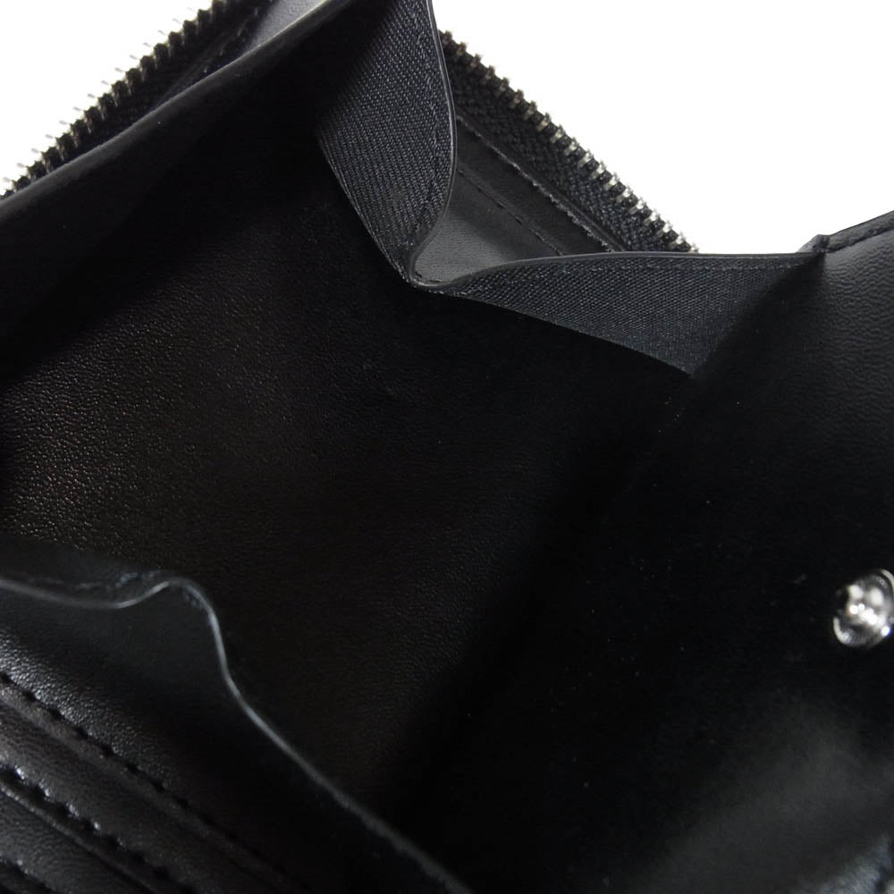 MARC BY MARC JACOBS マークバイマークジェイコブス THE SLIM COMPACT ROUND ZIPPER WALLET ザ エブリデイ スリム コンパクト ラウンドファスナー レザーウォレット 財布 ブラック系【新古品】【未使用】【中古】