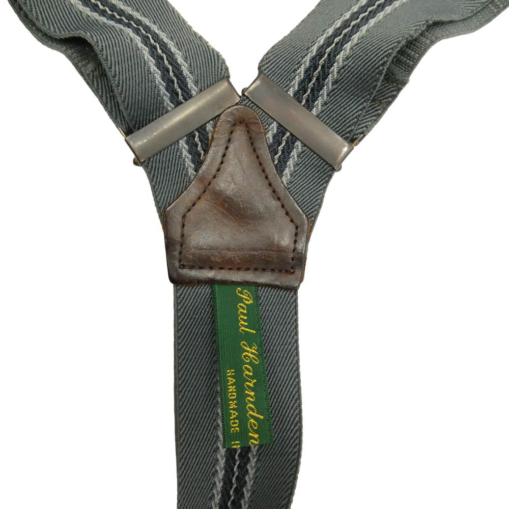 Paul Harnden ポールハーデン サスペンダー付き ヘリンボーン パンツ グレー系 XS【中古】