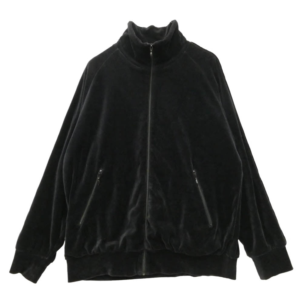 COMOLI コモリ 22AW W03-05009 ベロアジャージ ジップアップ トラックジャケット ブラック系 1【中古】
