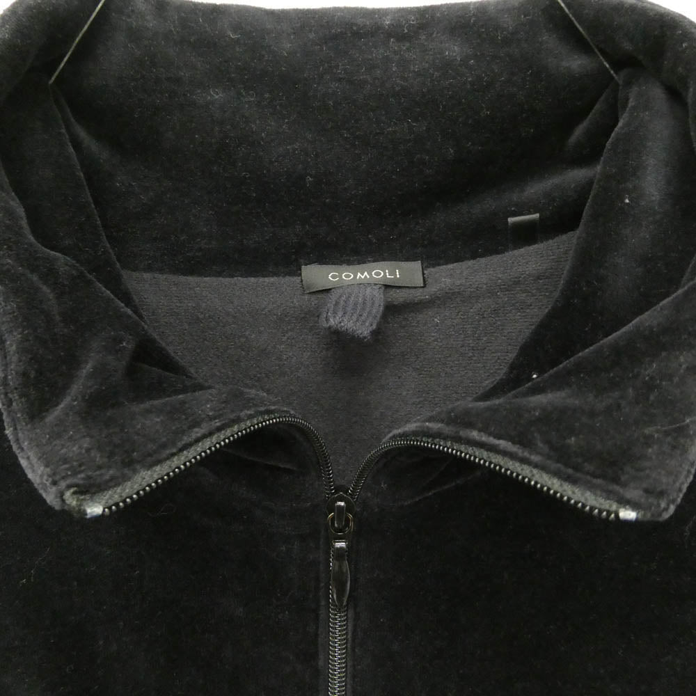 COMOLI コモリ 22AW W03-05009 ベロアジャージ ジップアップ トラックジャケット ブラック系 1【中古】