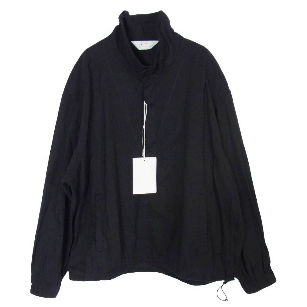 ANCELLM アンセルム 26SS ANC-SH90 L/N PULLOVER SHIRT リネン ナイロン プルオーバー 長袖 シャツ ブラック系 ２【中古】