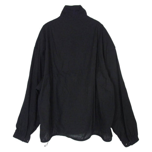 ANCELLM アンセルム 26SS ANC-SH90 L/N PULLOVER SHIRT リネン ナイロン プルオーバー 長袖 シャツ ブラック系 ２【中古】