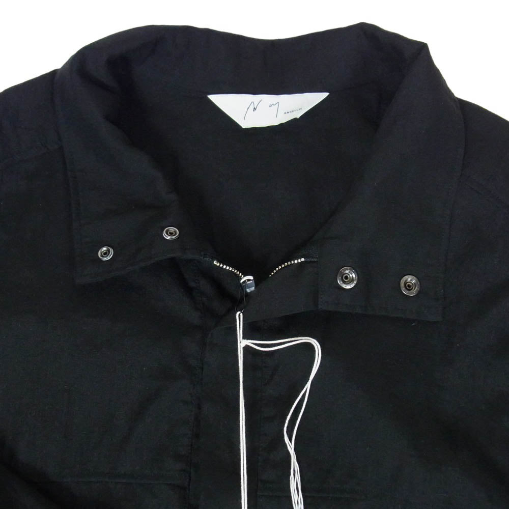 ANCELLM アンセルム 26SS ANC-SH90 L/N PULLOVER SHIRT リネン ナイロン プルオーバー 長袖 シャツ ブラック系 ２【中古】