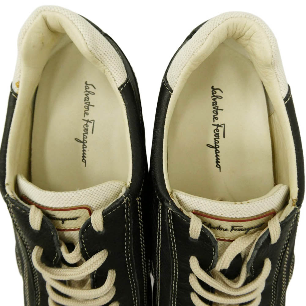 Salvatore Ferragamo サルヴァトーレフェラガモ 3358 レザー ローカット スニーカー ブラック系 7.5【中古】