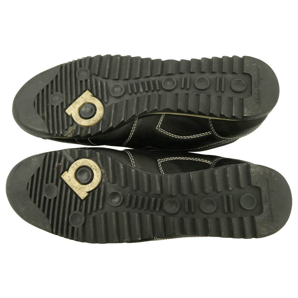 Salvatore Ferragamo サルヴァトーレフェラガモ 3358 レザー ローカット スニーカー ブラック系 7.5【中古】