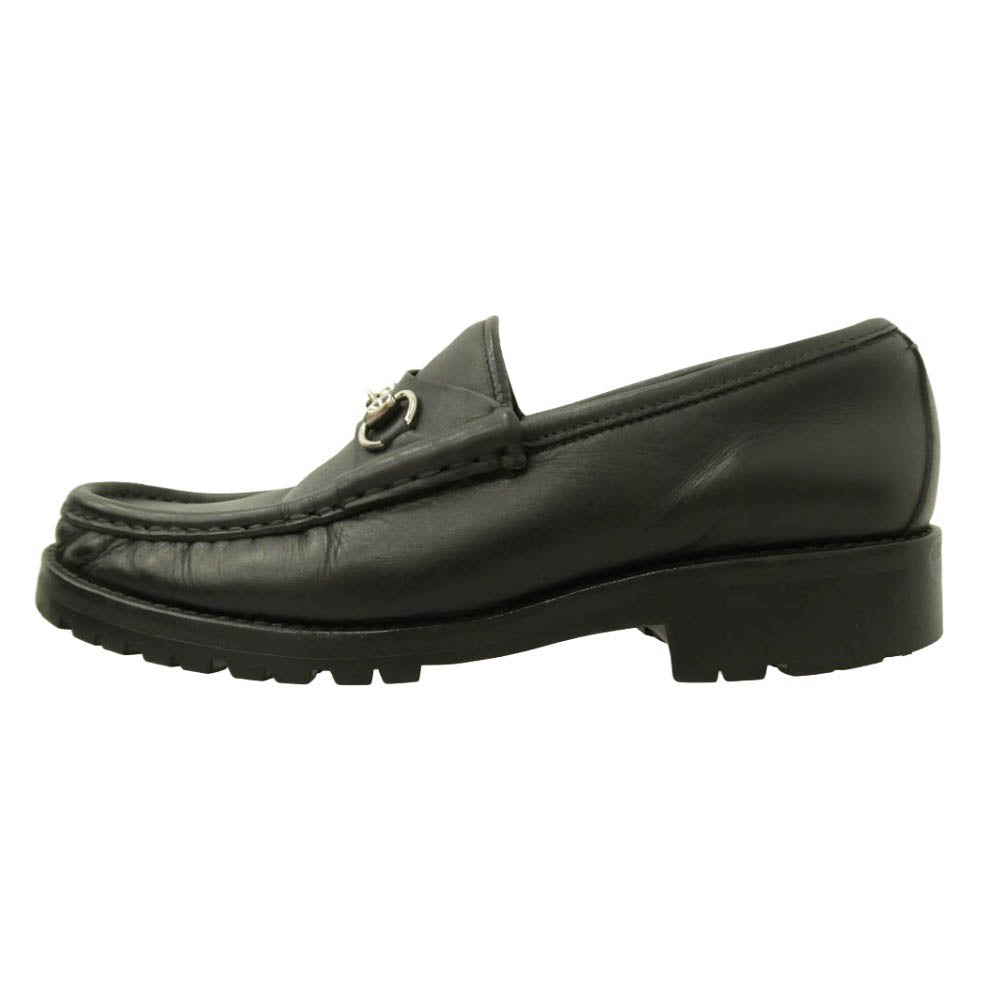 GUCCI グッチ 101 6105 ホースビット レザー ローファー シューズ ブラック系 37.5【中古】