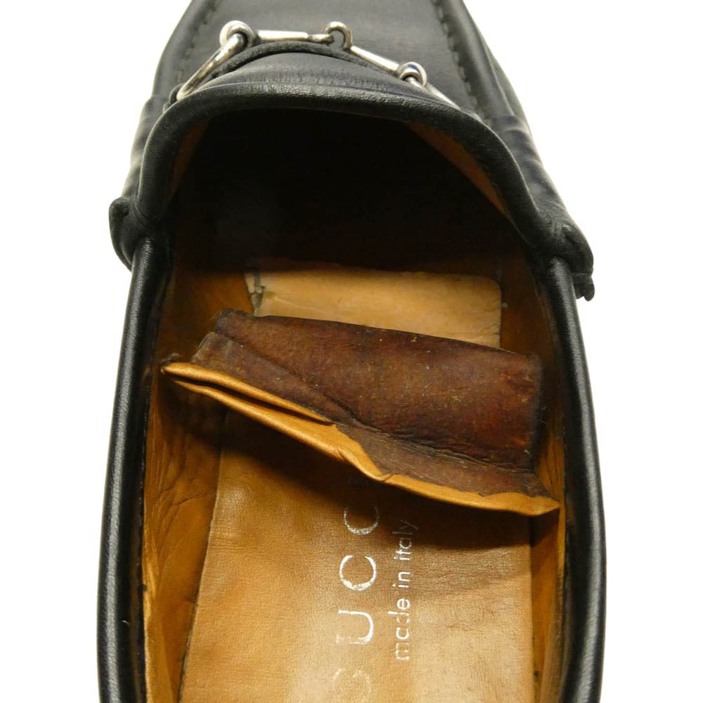 GUCCI グッチ 101 6105 ホースビット レザー ローファー シューズ ブラック系 37.5【中古】