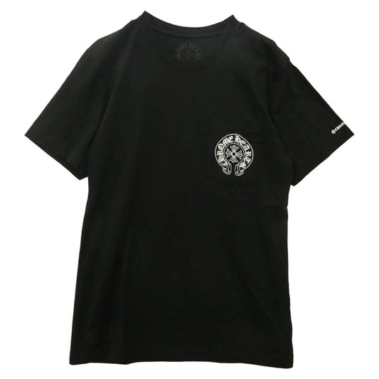 CHROME HEARTS クロムハーツ（原本無） HORSESHOE S/S TEE ホースシュー プリント ポケット 半袖 Tシャツ カットソー ブラック系 M【中古】