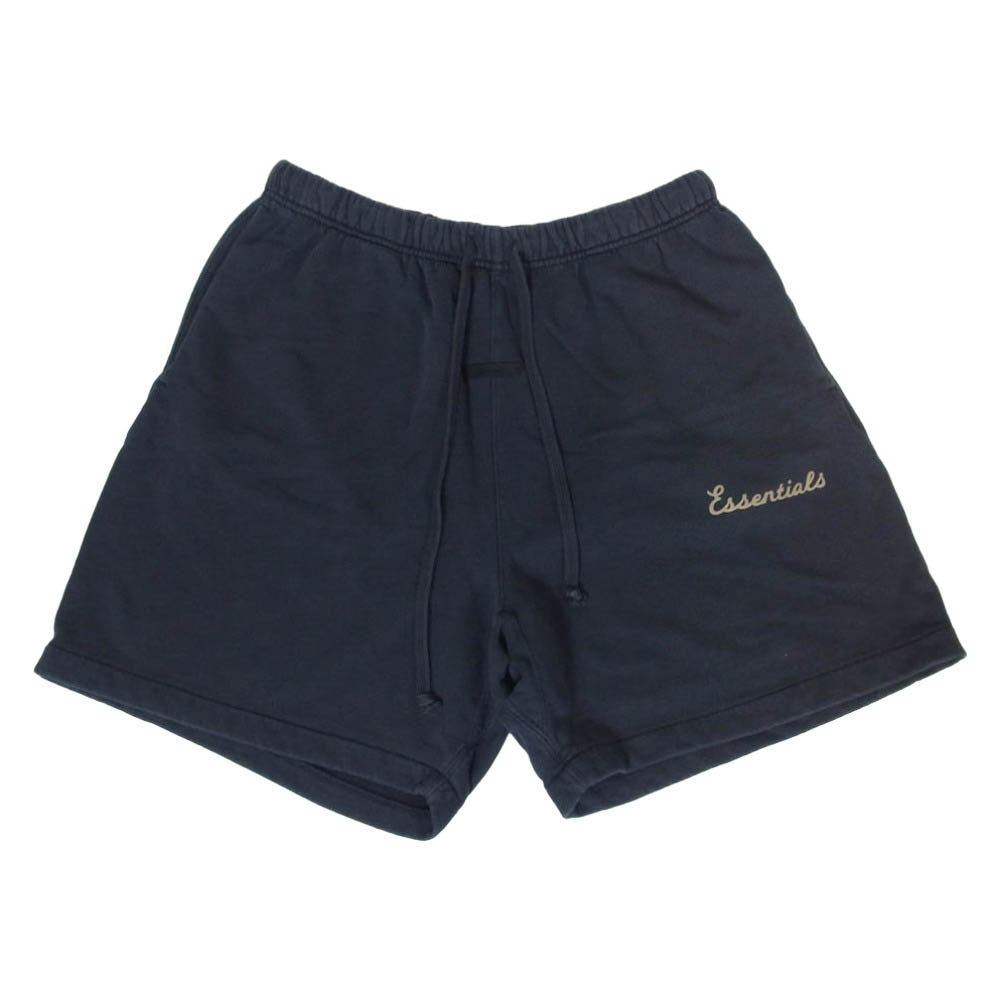 FEAR OF GOD フィアオブゴッド 26SS 160SP264101F Essentials TRAINING CLASSIC FIT SHORT エッセンシャルズ トレーニング クラシック フィット ロゴ コットン ショーツ ハーフパンツ ダークネイビー系 M【中古】