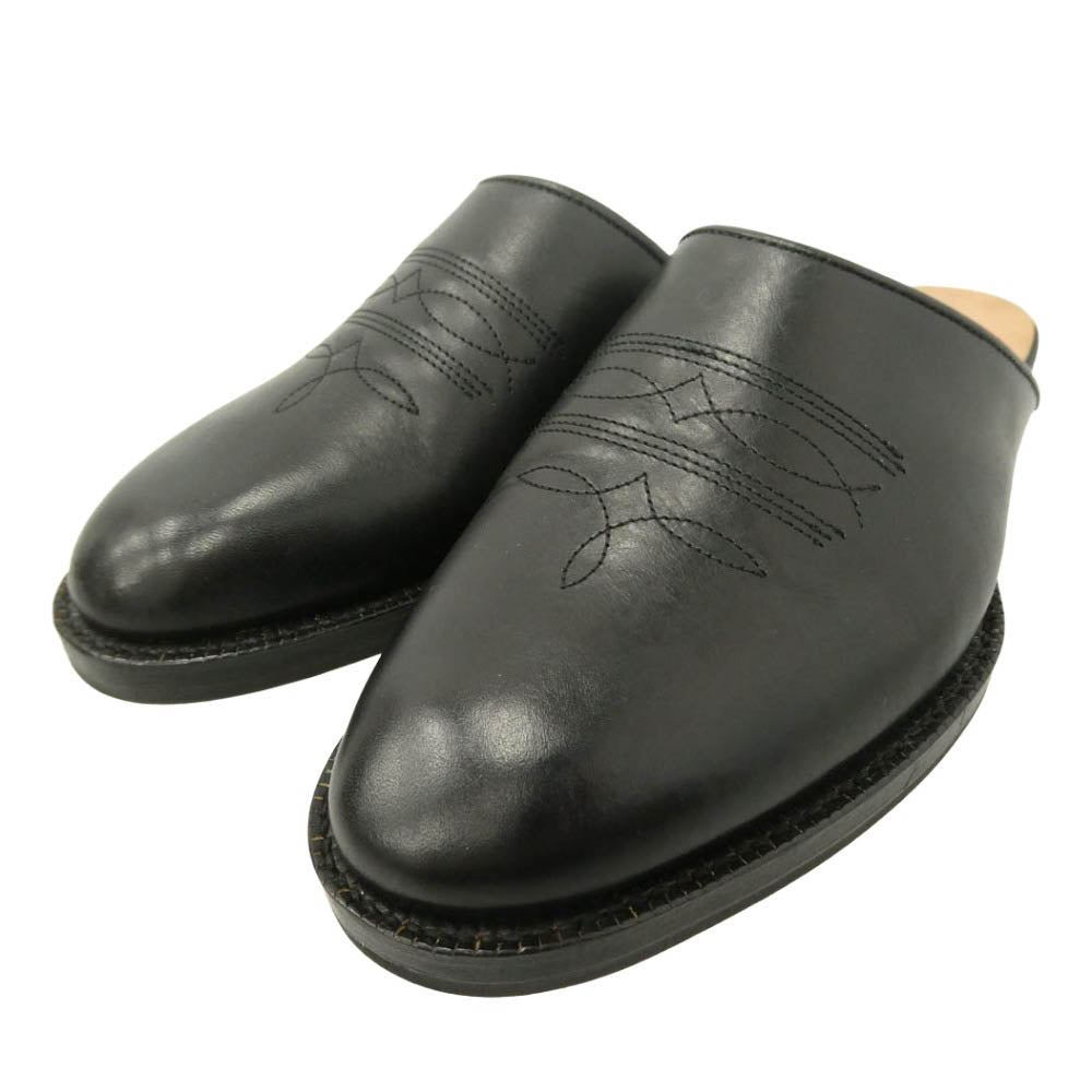 Hender Scheme エンダースキーマ di-rs-chk cheak caw Leather チーク カウ レザー シューズ サンダル ブラック系 4【中古】