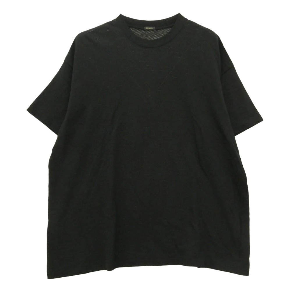 COMOLI コモリ 26SS D01-05033 Cotton Mesh Short Sleeve T-Shirt コットン メッシュ 半袖 Tシャツ ブラック系 1【中古】