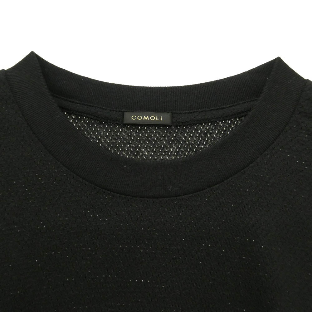COMOLI コモリ 26SS D01-05033 Cotton Mesh Short Sleeve T-Shirt コットン メッシュ 半袖 Tシャツ ブラック系 1【中古】