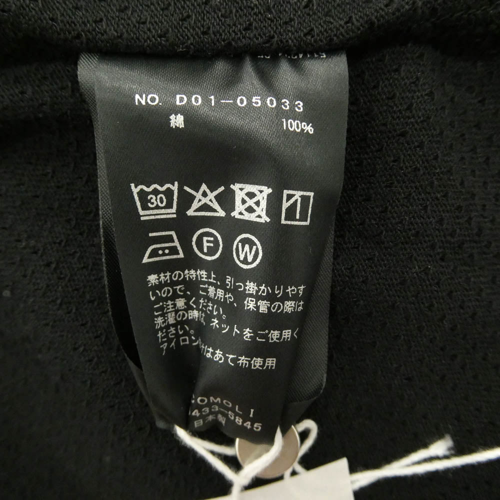COMOLI コモリ 26SS D01-05033 Cotton Mesh Short Sleeve T-Shirt コットン メッシュ 半袖 Tシャツ ブラック系 1【中古】