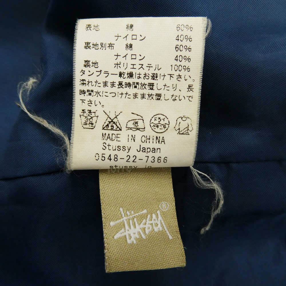 STUSSY ステューシー 00s AUTHENTIC GEAR 60/40 コットンナイロン クロス ロゴパッチ ジップアップ フーデッド マウンテンパーカー ジャケット アウター オレンジ系 L【中古】