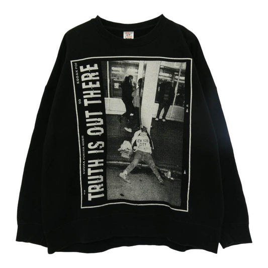 イーワックス SB2280 TRUTH IS OUT THERE フォト プリント スウェット トレーナー ブラック系 L【中古】