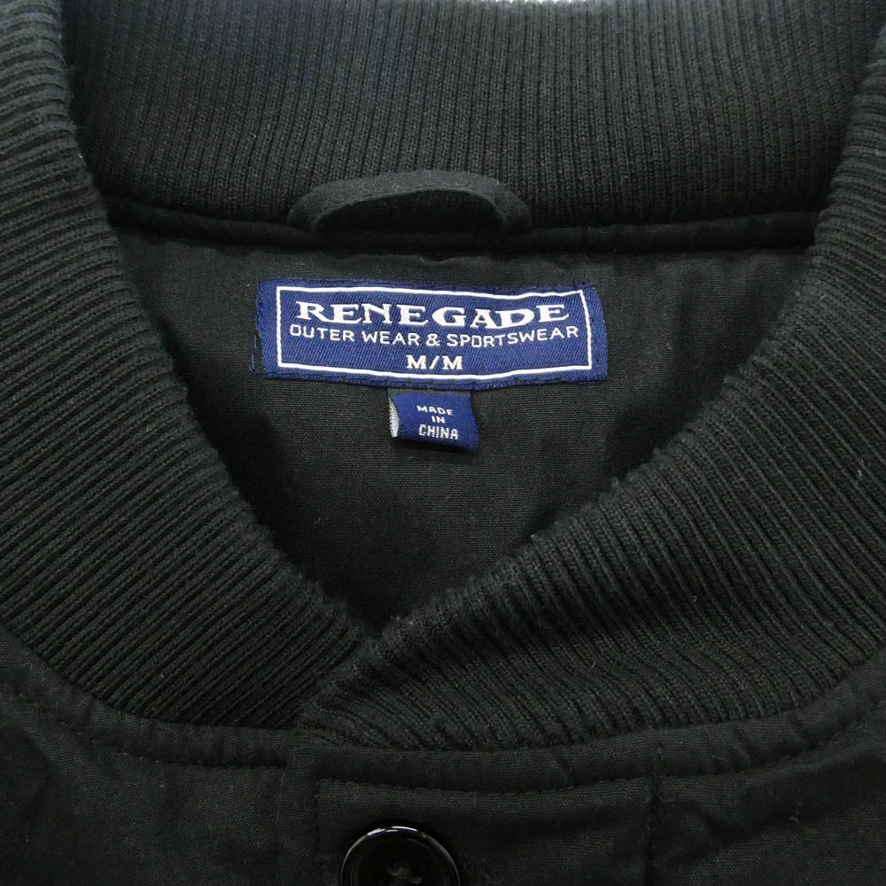 レネゲード DerbyJacket ダービー ペイズリー柄 裏地 ボンバー 中綿 ジャケット ブラック系 M【中古】